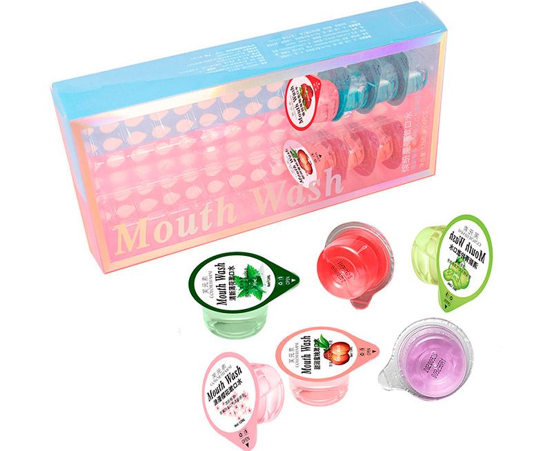 Fruit flavored jelly cup portable mouthwash